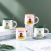 Taza linda con tapa, taza creativa, taza de cerámica, taza de café personalizada para pareja, taza de desayuno en casa, recuerdo de celebración para regalo de 14 de febrero o aniversario 8113