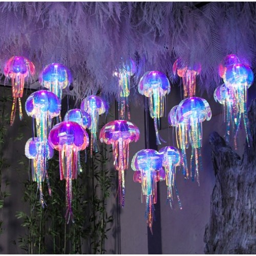 Lámpara 3D de medusas tornasol con luz LED de 28*28*70cm LED742