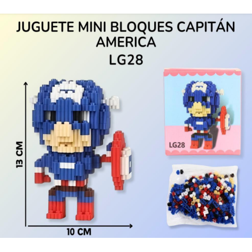 Mini Bloques De Construccion Juguetes Armables CAPITAN AMERICA LG28