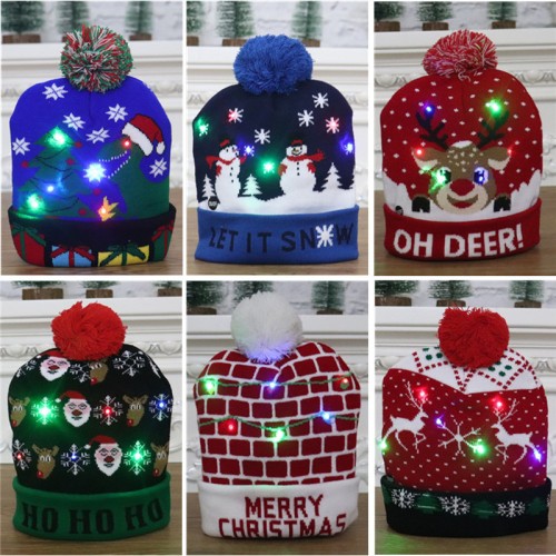 Gorro de Navidad de muñeco de nieve de Papá Noel brillante colorido. 883192 