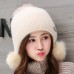 Gorro tejido grueso aterciopelado de invierno para mujer 90873