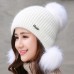 Gorro tejido grueso aterciopelado de invierno para mujer 90873