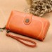 Cartera de mujer con hebilla de cremallera larga de cuero encerado 19*10*3.5cm BAG145