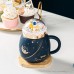 Taza de cerámica astronauta para café con tapa