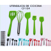 Juego de utensilios de cocina de silicona (5 piezas) espátulas giratorias, espátulas grandes y pequeñas, batidor y cepillo para untar (varios colores) CF104