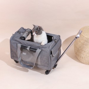 Transportador carrito con ruedas para mascotas plegable y transpirable CW101