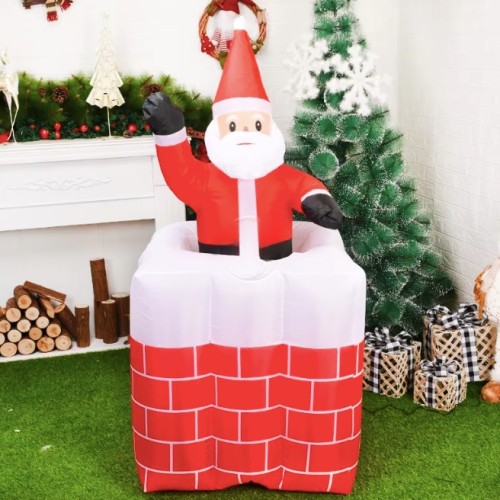 Muñeco inflable de Santa Claus que sube y baja en chimenea 1.6mts D-21006