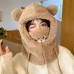 Gorro bufanda conjunto de una pieza de oso estilo máscara para invierno  FDD-181617