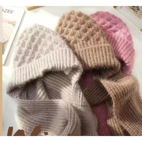 Gorro con bufanda de una sola pieza para invierno FZ247