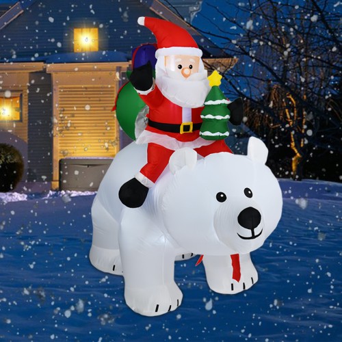 Inflable navideño papa noe oso polar 2.00 aprox 