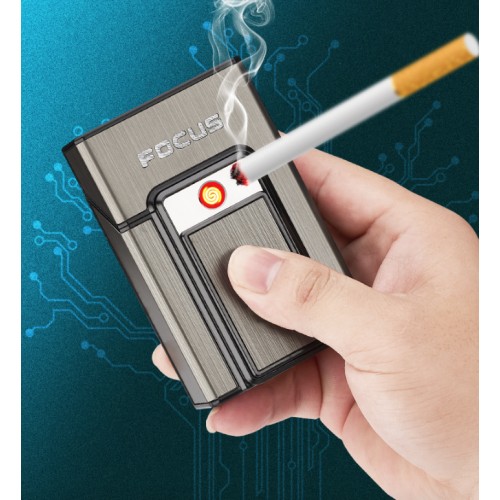 Caja de cigarrillos de aleación de aluminio recargable para 20 cigarrillos (60*94*31.5mm) HJ57