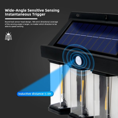 Lampara solar de pared_ triple luz con sensor de movimiento 