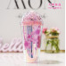 Vaso tipo de doble capa con diseño floral  JJYP242