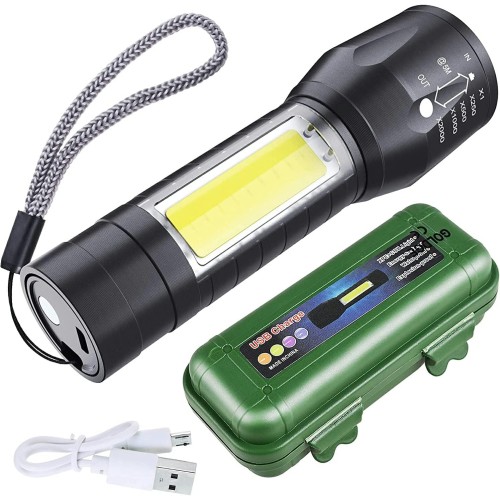 Mini linterna portátil recargable con zoom LED-1450