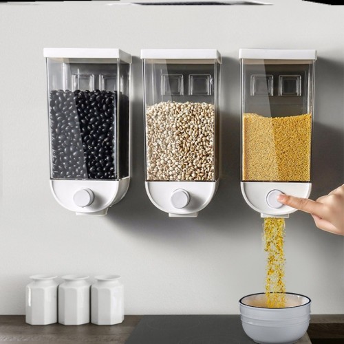  Caja de almacenamiento de alimentos individual de pared con botón dispensador multifuncional para la cocina (1.5 lts) MPG-872