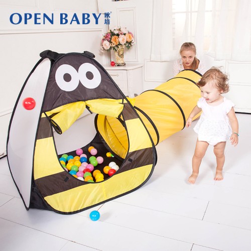 Casita de campaña de abeja para niños con túnel para gatear 90*90*100 cm MSD-ZP-W08