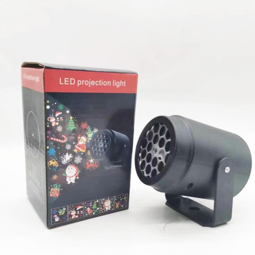 Mini proyector de decoración atmósfera luz colorida giratoria 16 patrón ventisca luz. 883045 