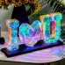I LOVE U DE 25 CM CON 300 led de USB con luz led, Ellington Gifts Regalo de San  Valentín, hermoso arco iris LED  lámpara de mesa decoración Regalo único SDD1246
