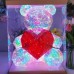 Oso iluminado  brillante Holograma de PVC hermoso arco  iris LED lámpara de mesa decoración Regalo único  40cm DE 29*30*40 CM SDD1242