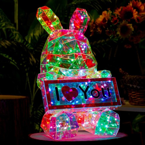Express Love Rabbit 79*42*57 con luz led, Ellington Gifts Regalo de San Valentín, lámpara de mesa decoración Regalo único SDD1245