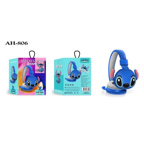 Audífonos Stitch montado en la cabeza Bluetooth estilo lindo estéreo para niños montado en la cabeza FR-4001 