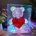 Oso iluminado  brillante Holograma de PVC hermoso arco iris LED lámpara de mesa decoración Regalo único, 25cm de 18.8*20.6*25CM SDD1241