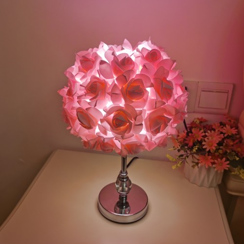 Lámpara De  Plumas, Color ROSA, Lámpara De  Mesa Para Dormir, de 25*35CM SDD1218