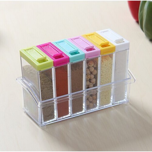 Caja con 6 especieros de colores para cocina P-11081