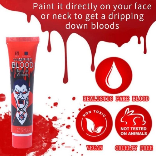 Truco del Día Halloween, plasma falso, maquillaje cos, sangre falsa, accesorios de sangrado para toda la persona, sangre artificial falsa PAINT02