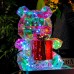 Oso con regalo poligonal con luz LED de 23.5x23.5x30cm SDD1148