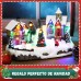  Villa casa navideñas con luces y música adornos navideños 29x16x19cm USB/Pilas AA SDD1170