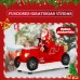 Adorno navideños de santa en forma de coche musical, giratorio USB/PILAS 3AA SDD1283