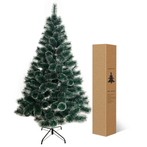 Arbol pino artificial de navidad con copos de nieve color verde 150cm 135 ramas SDS113