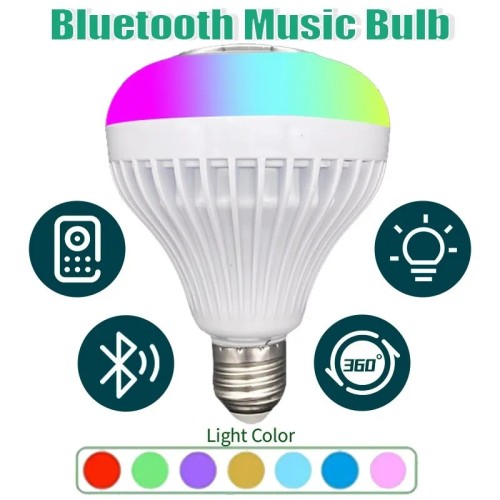 Foco LED RGB con bocina bluetooth y control remoto para el cambio de luz BULB/APP SND-1701