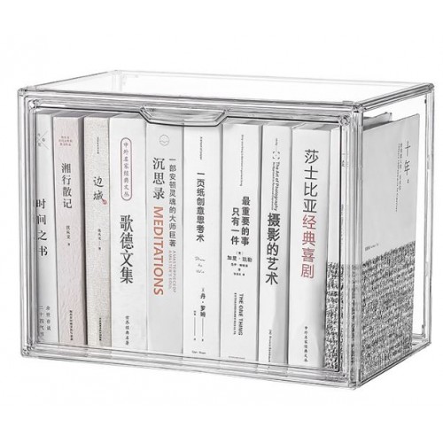 Caja de almacenamiento transparente para libro, zapatos multifuncional 36*26*27CM SNH37