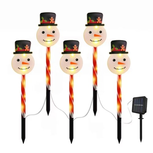 Lámpara solar de suelo muñeco de nieve (5pz x set)