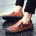 Zapatos de mocasín casuales para hombres, ligeros, hechos a mano, con costuras (Talla 41, 44, 46) TX9006