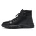 Botas altas de cuero informales para hombre color negro (Talla 27) TX9031