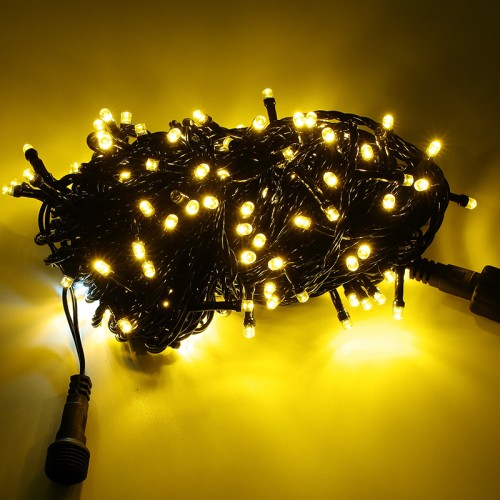 Serie de 50 luces led con 6 m (luz calida cable negro)