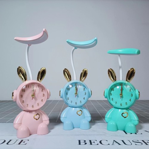 Pequeña lámpara de escritorio reloj de conejo XTD-0603