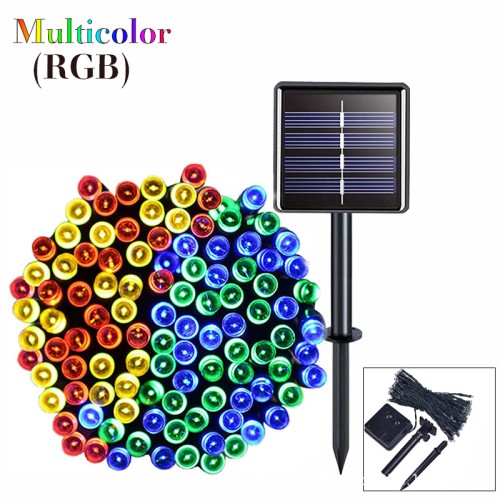 Serie luces navideñas con panel solar Multicolor 200LEDS 22M ZFM-0061C