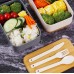 Lunch Box de tapa de Madera con cubiertos MJ103