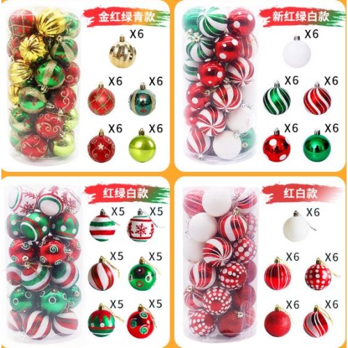 Set de esferas navideñas decoraciones colgantes de 30 pzs de 6cm SDS4148